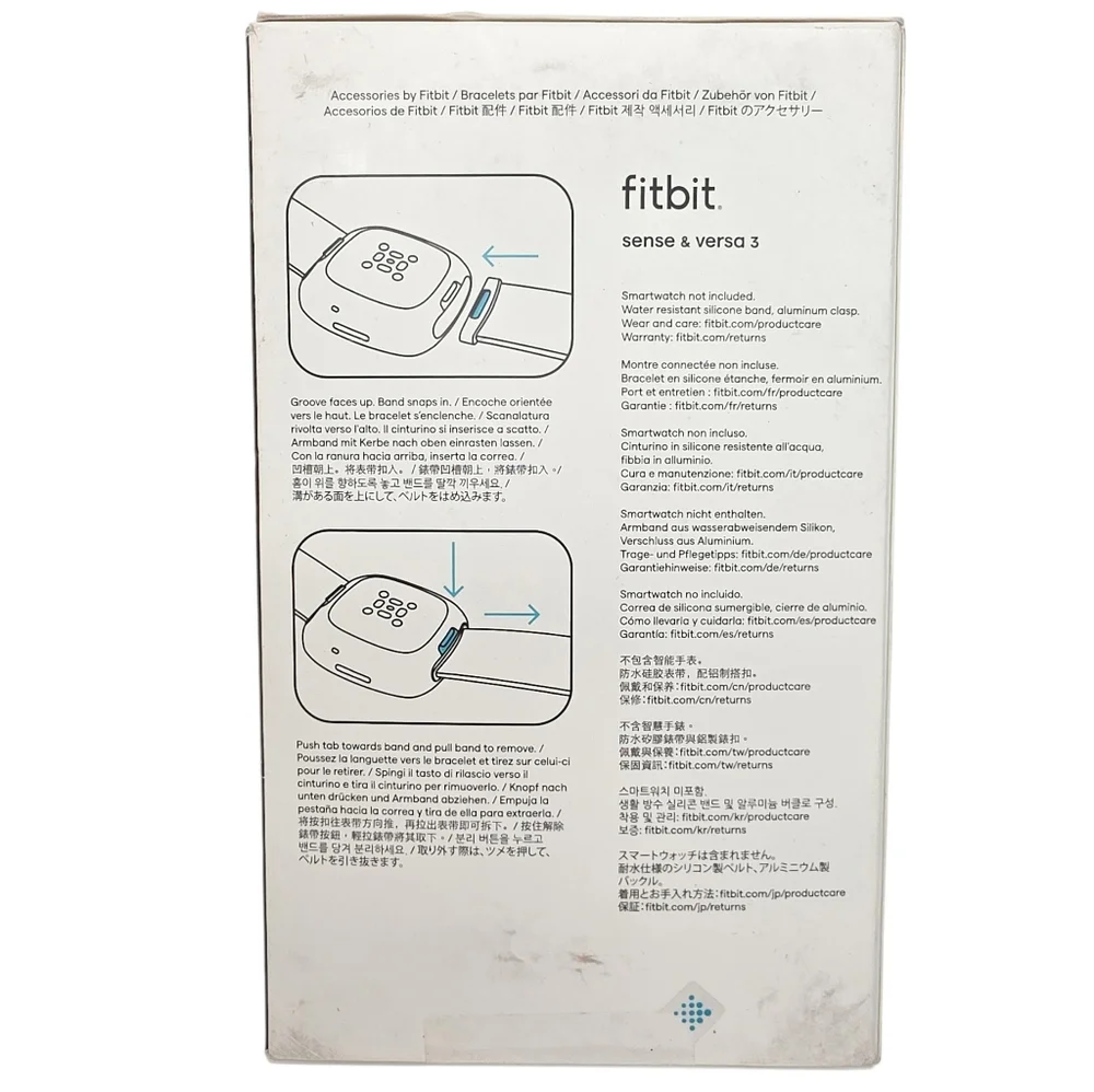 Fitbit Sense / Versa 3 Fitness Tracker Replacement Black Watch Band Size Small